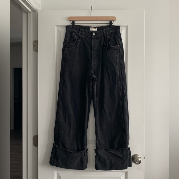 We The Free Black Wide Leg Flare Jeans - Picture 3 of 9